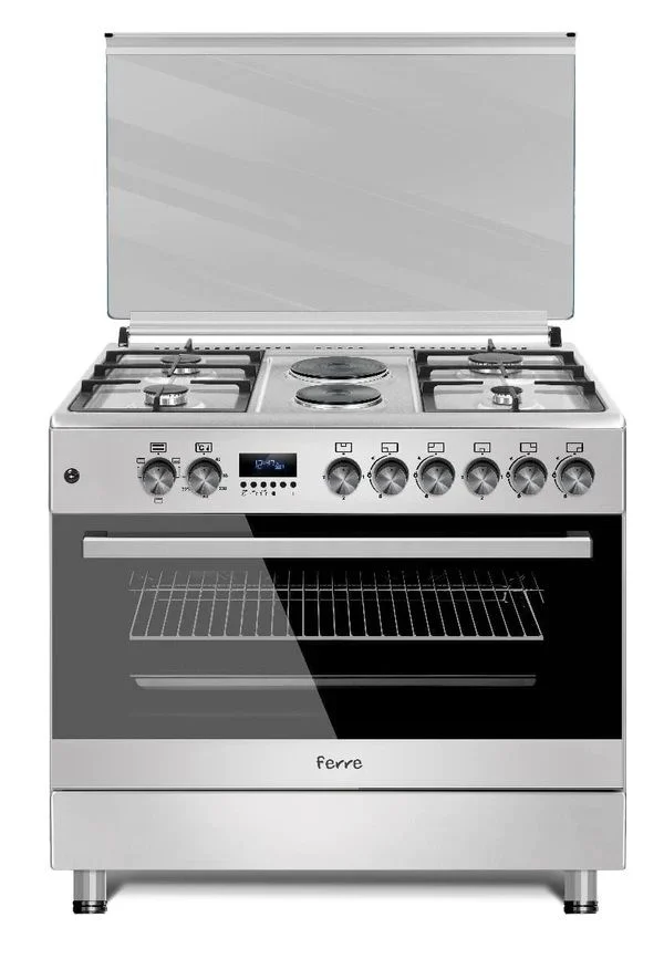 STOVE FERRE 4 GAS BURNER 2 ELEC PLT + ELEC OVEN 90X60 F9S42E3.FDIDTLC.I S/STEEL