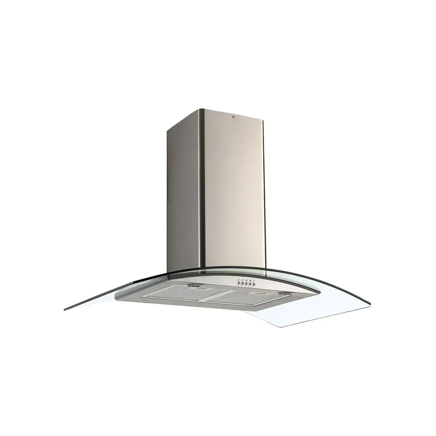 FALCO 90CM CURVED GLASS CHIMNEY EXTRACTOR - STAINLESS STEEL