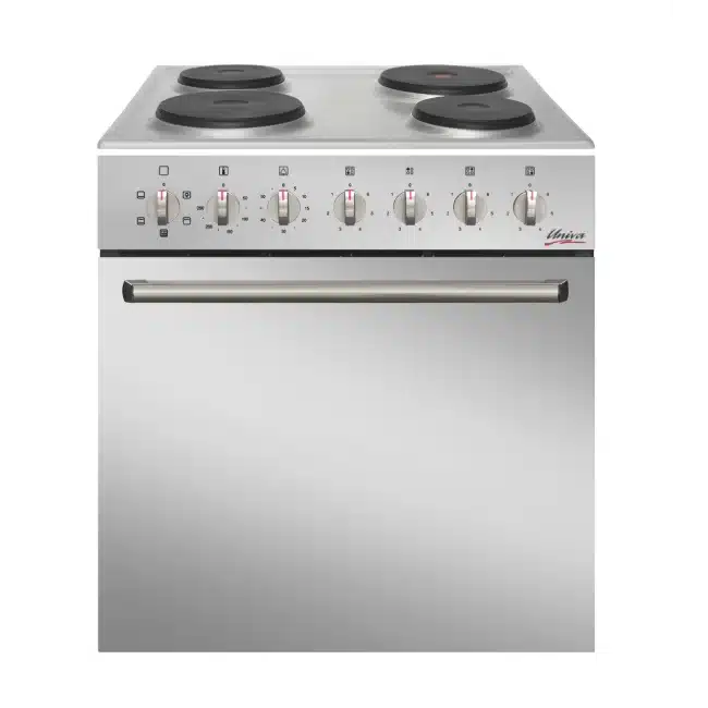 Univa 600mm Static Mirror Glass Under-Counter Oven + Stainless Steel Hob Set