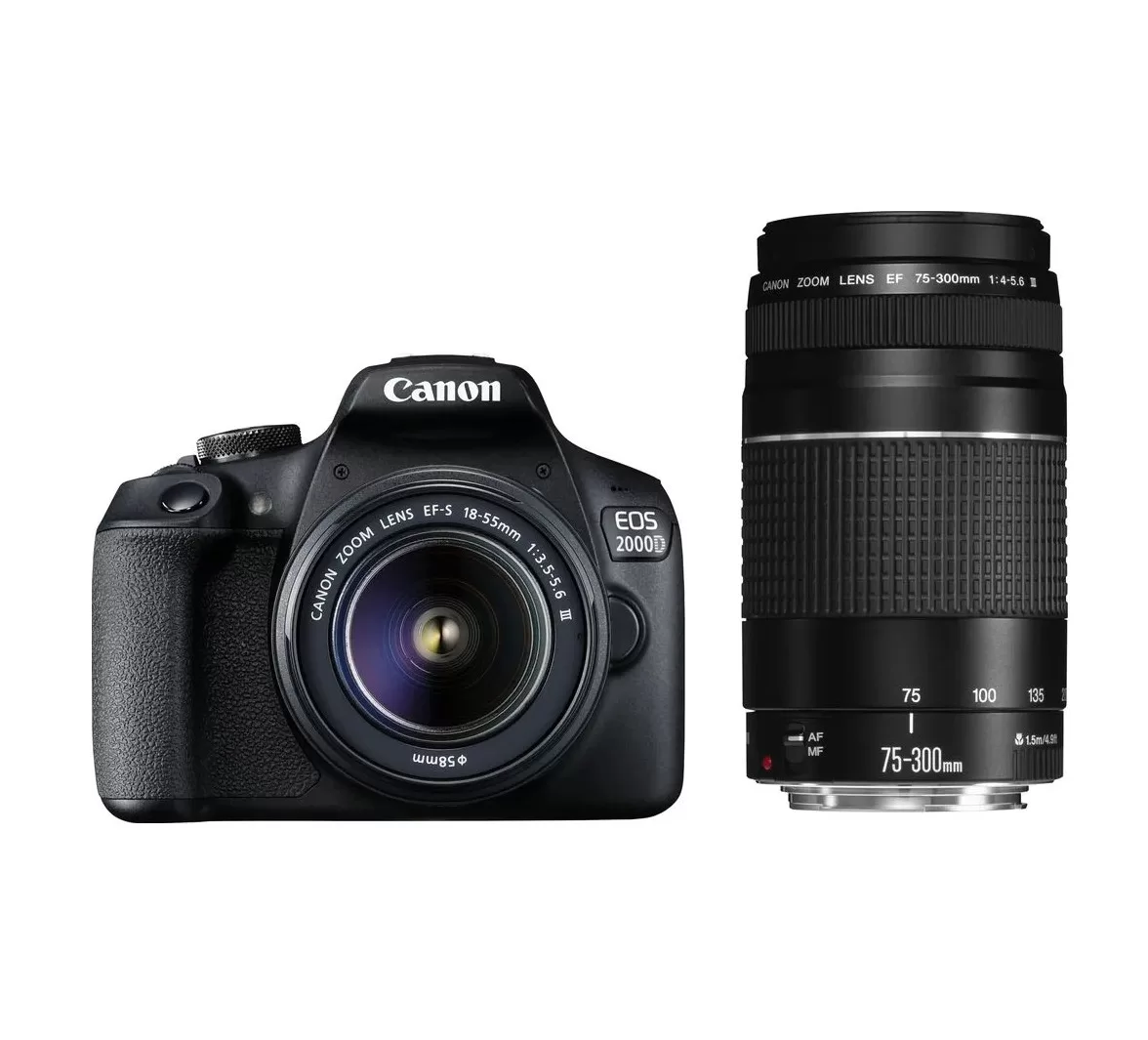 Canon EOS 2000D Double DC Kit DSLR Camera Bundle - Image 3
