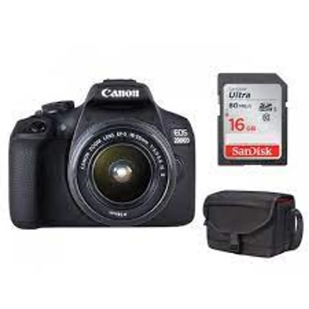 Canon EOS 2000D Double DC Kit DSLR Camera Bundle