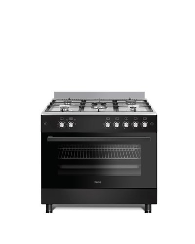 Ferre F9S50G2.HIB 5 Burner Gas Stove with Wok And Gas Oven (Matte Black)
