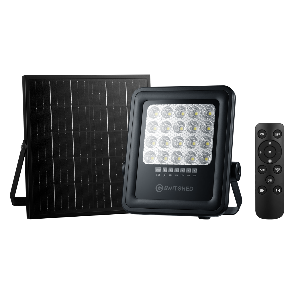 SWITCHED Urban PRO Series – 50W Solar Floodlight with Remote